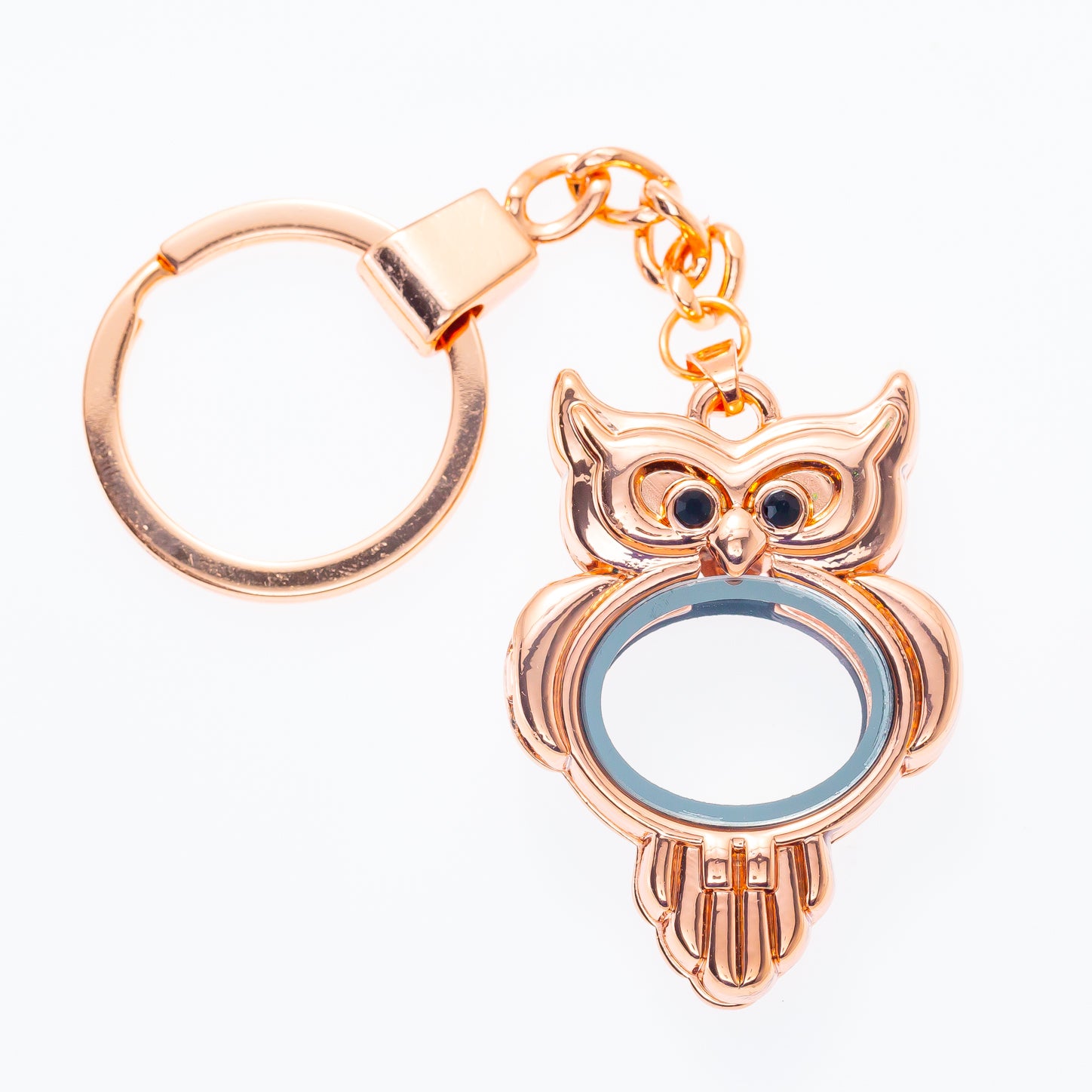 Owl Keychain Rose Gold Locket Default Title