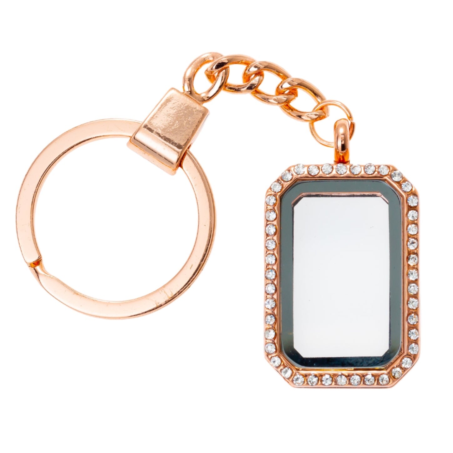Rounded Rectangle Keychain Rose Gold Locket Default Title