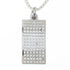 Wavey Rectangle Paved CZ Sterling Silver Pendant with Rhodium Coating and E-Coating Default Title