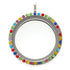 30mm Colorful Rhinestone Round Magnetic Glass Locket Default Title