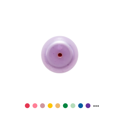 Perla suelta en forma de botón con fondo plano preperforado de 8-10 mm
