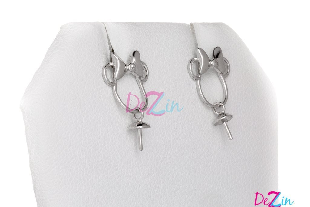 DIY Mount Earrings - 925 Sterling Silver Linear Cz