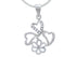 3 Heart Rhinestones Flower Petal ¾”x ¾” .925 Sterling Silver Pendant Mount Default Title