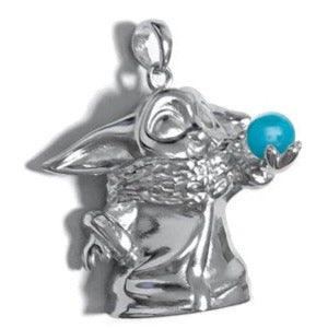 Silver Plated Cute Baby Alien Mount with Protective Rhodium Coating