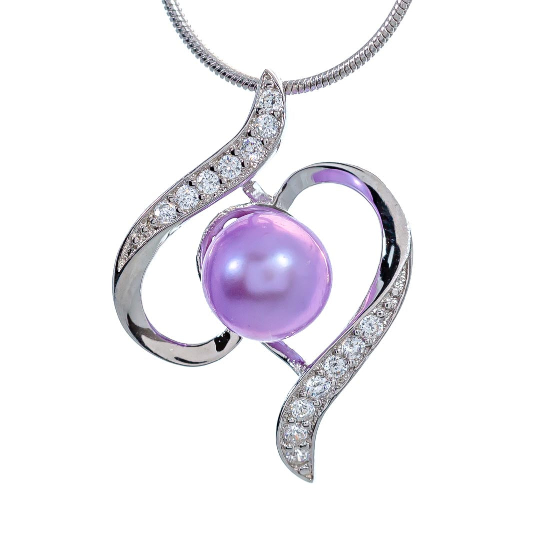 Mirrored Heart Mount Pendant .925 Sterling Silver