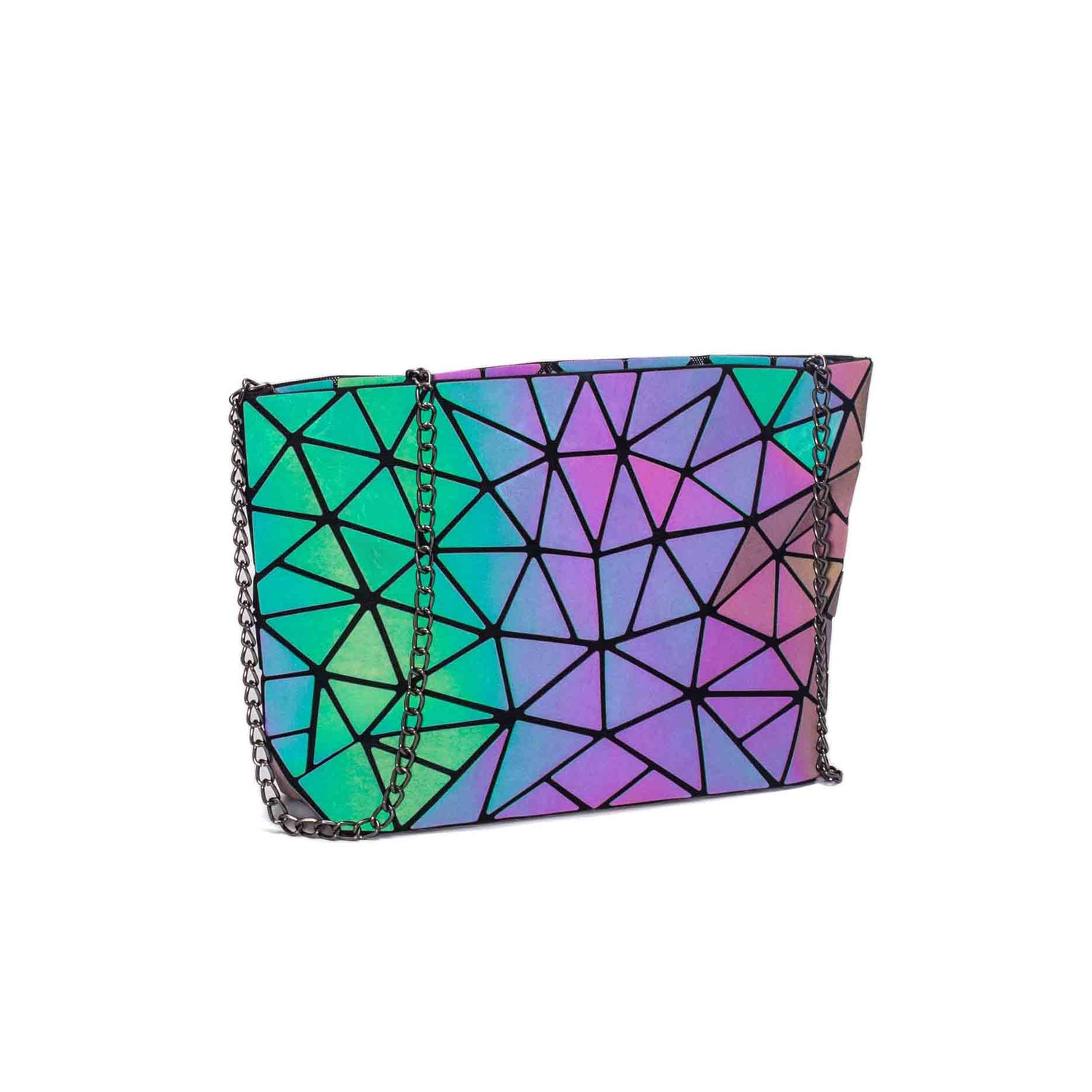 Chained Strap Flash Purse Medium Size with Geometric Shapes (Changes Color in sunlight and in photos and videos with flash on) Default