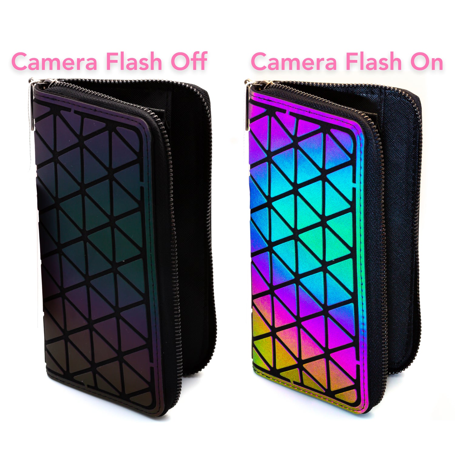 Zipper Flash Wallet (Changes Color in sunlight and in photos and videos with flash on) Default