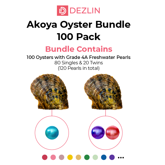 AKOYA OYSTER BUNDLE - 80 Singles and 20 Twins Grade 4A (120 Pearls)