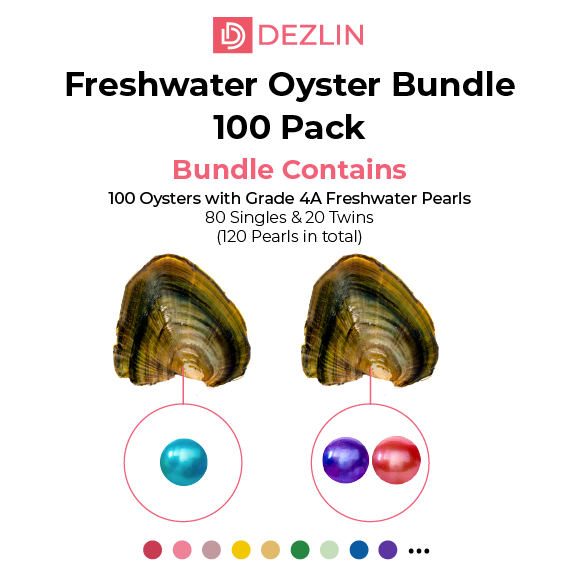 Freshwater Oyster Bundle - 80 Singles and 20 Twins Grade 4A (120 Pearls)