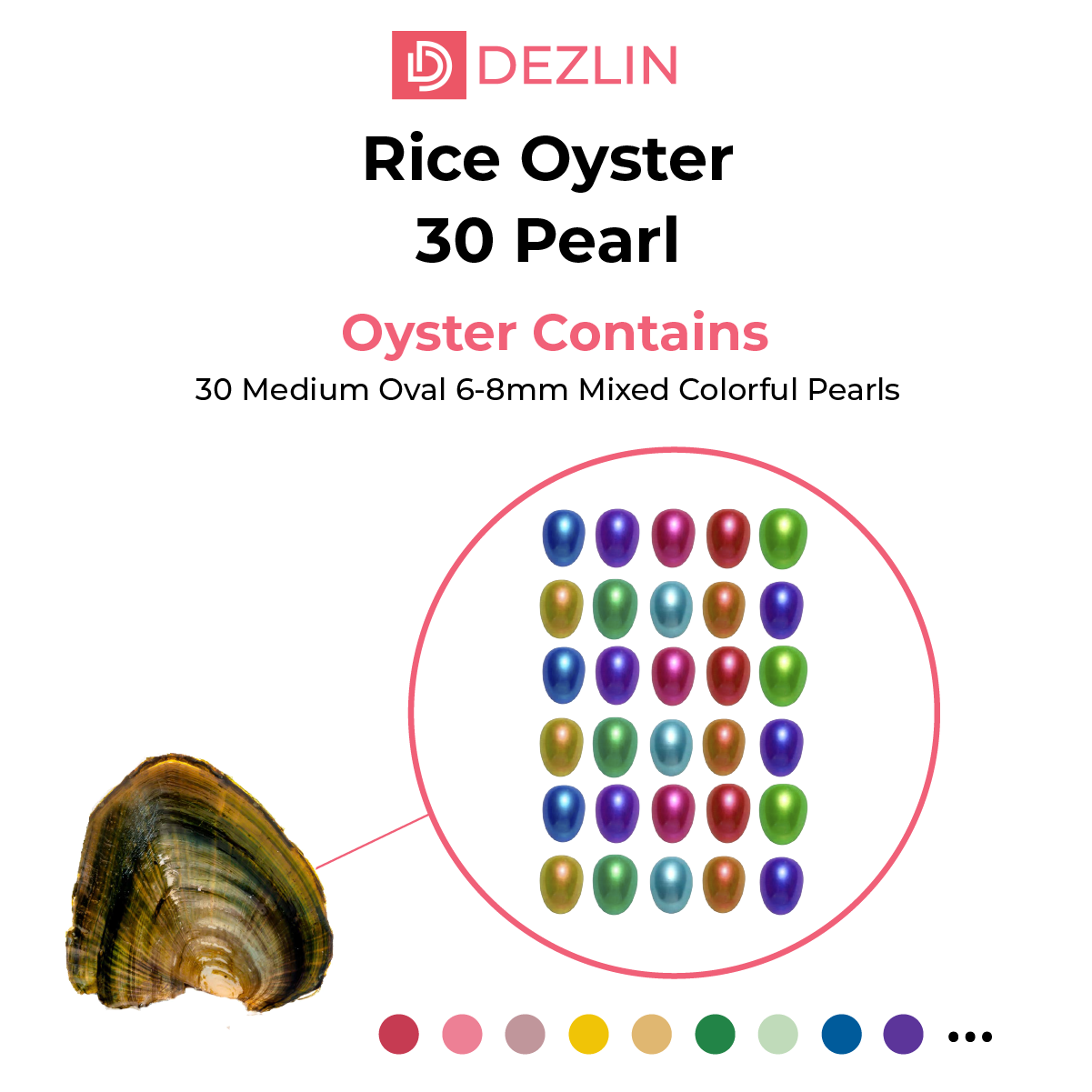 Rice Oval Shaped Pearls In Freshwater Shell